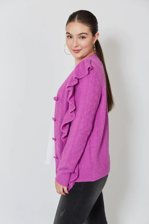 Isle Of Mine - Romy Ruffle Cardi - Orchid