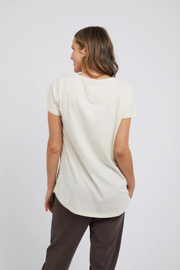 Elm - Crew Tail Tee - Natural