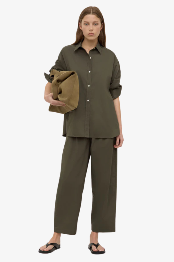 Assembly Label - Marigold Poplin LS Shirt - Moss