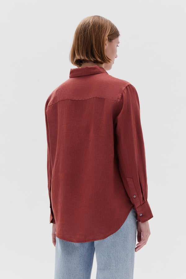 Assembly Label - Xander Linen Shirt - Sumac