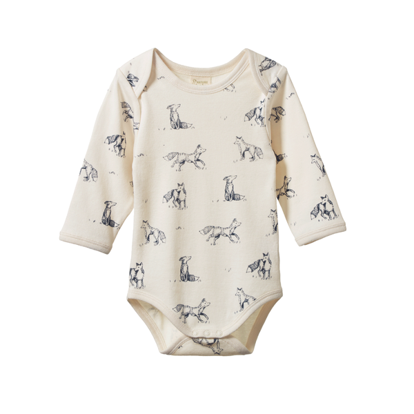Nature Baby - Long Sleeve Bodysuit - Foxy Print