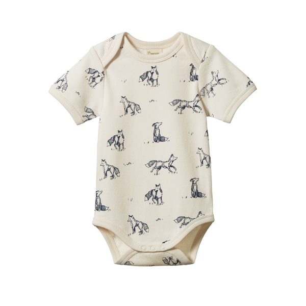 Nature Baby - Short Sleeve Bodysuit - Foxy Print