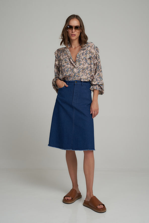 Lilya - Ratu Blouse - Floral Blue