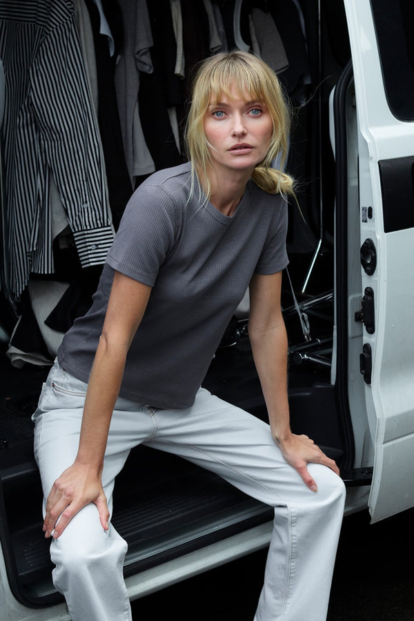 Commoners - Womens Base Ribbed SS Tee - River