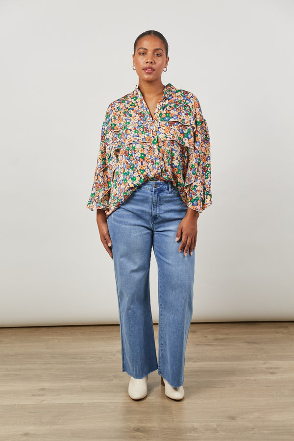 Isle Of Mine - Romance Ruffle Blouse - Meadow Bloom