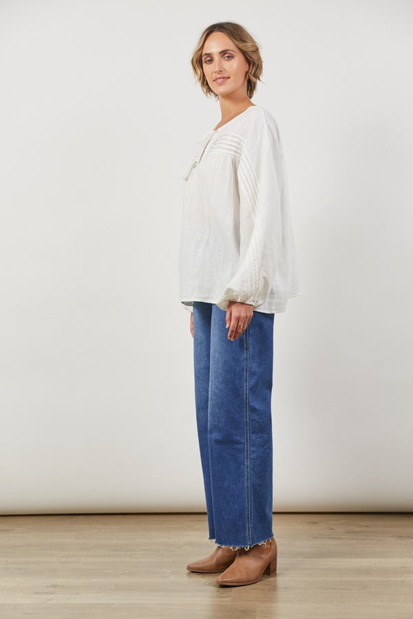Isle Of Mine - Panorama Tuck Blouse - Dove