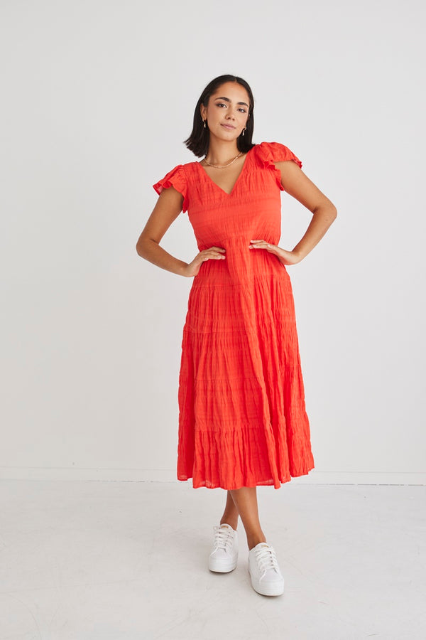 Ivy + Jack - Marley Sunset Cotton Sleeveless Tiered Maxi