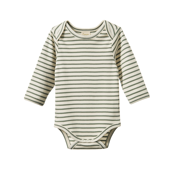 Nature Baby - Long Sleeve Body Suit- Nettle Sailor Stripe