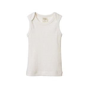 Nature Baby - Pointelle Singlet - Natural | milk + ginger