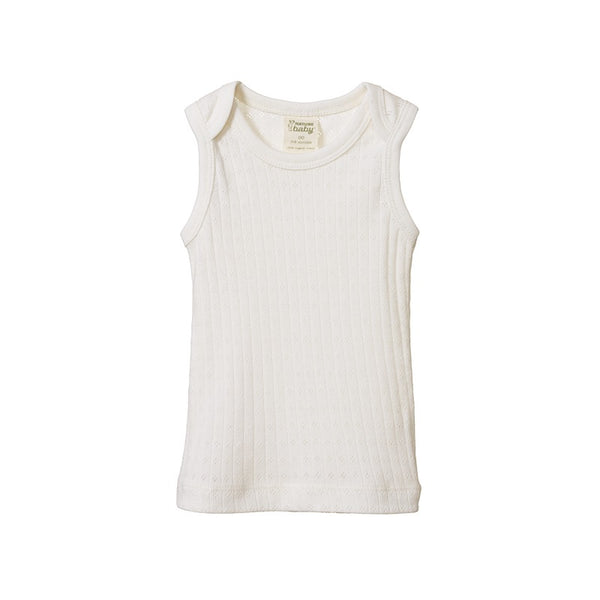 Nature Baby - Pointelle Singlet - Natural | milk + ginger