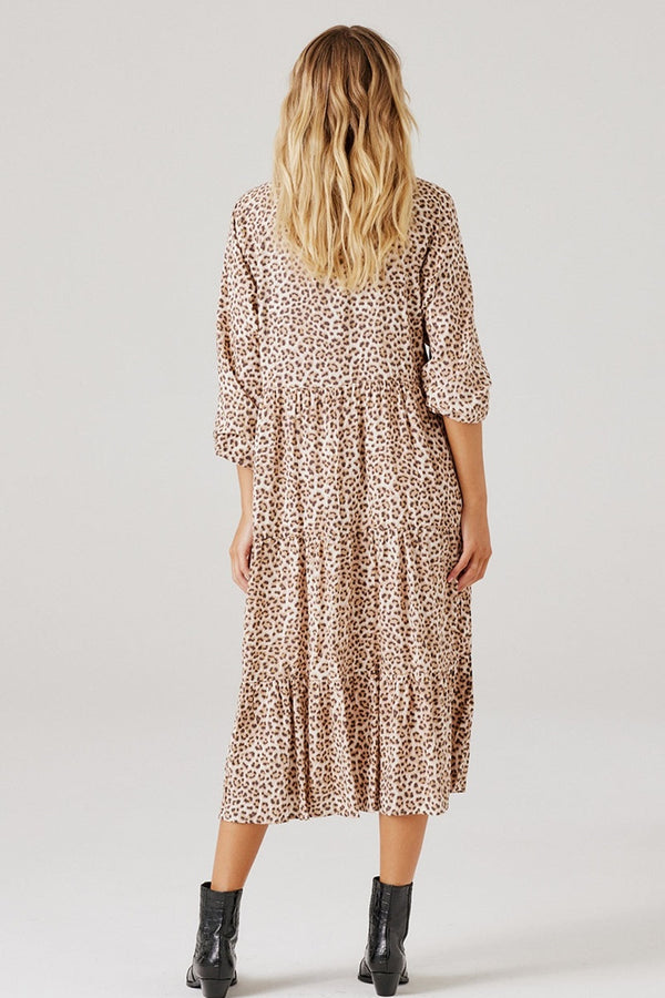 Cartel & Willow - Cali Midi Dress - Mocha Leopard