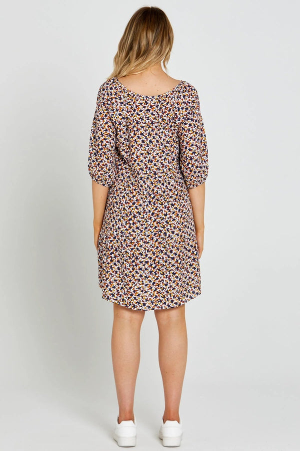 Sass - Isobelle Tiered Mini Dress - Navy Floral Ditsy