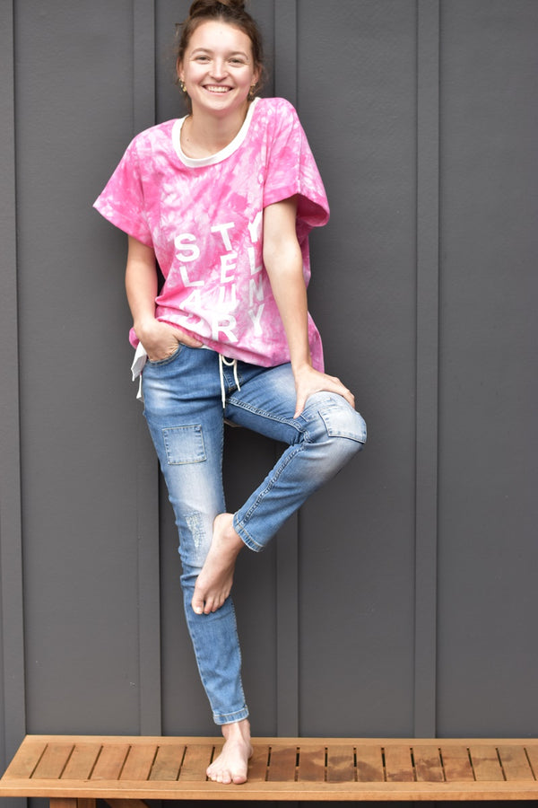 Style Laundry - Tie Dye Slouch Tee - Pink | milk + ginger
