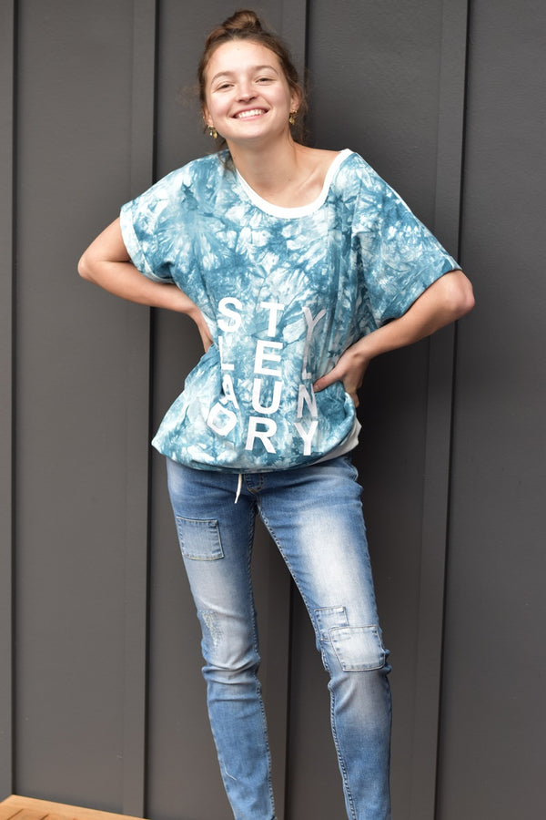Style Laundry - Tie Dye Slouch Tee - Teal | milk + ginger