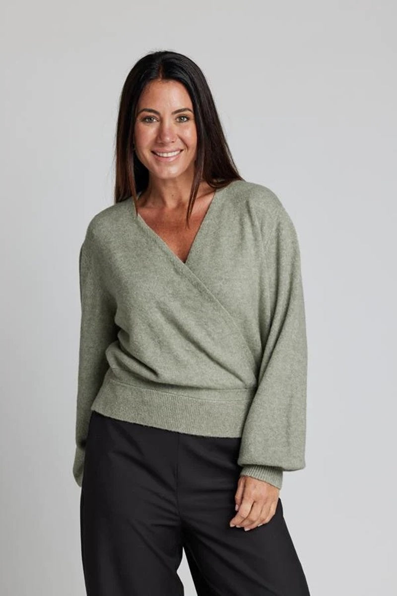 Stella + Gemma Newport Sweat - Cornflour Baby Cross Stripe