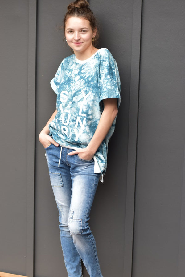 Style Laundry - Tie Dye Slouch Tee - Teal | milk + ginger