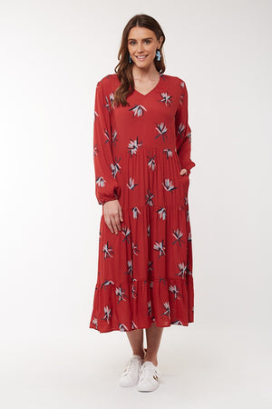 Elm - Native Flora Dress - Rust | milk + ginger