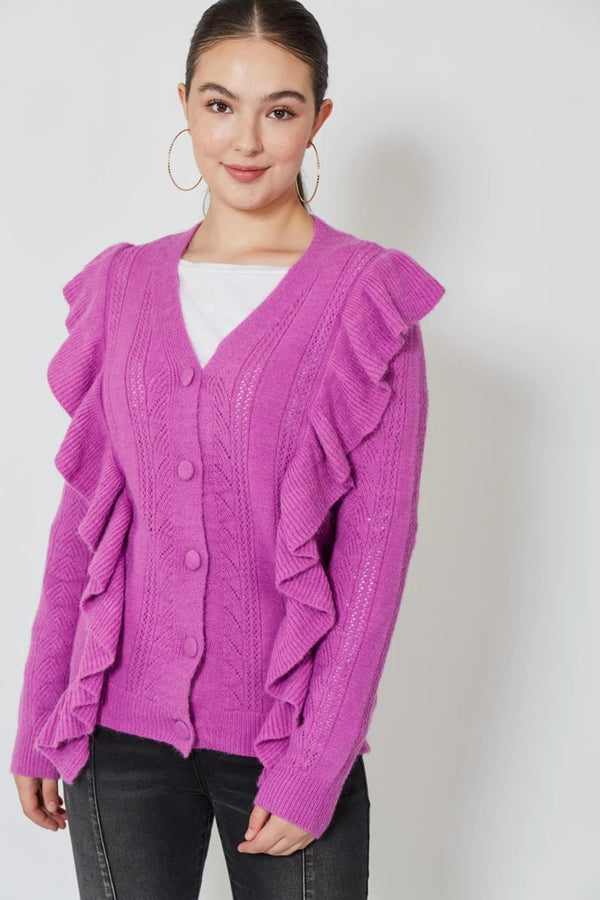 Isle Of Mine - Romy Ruffle Cardi - Orchid
