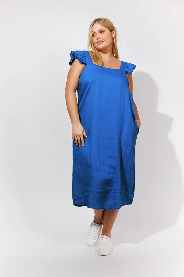 Isle Of Mine - Nusa Frill Dress - Cobalt