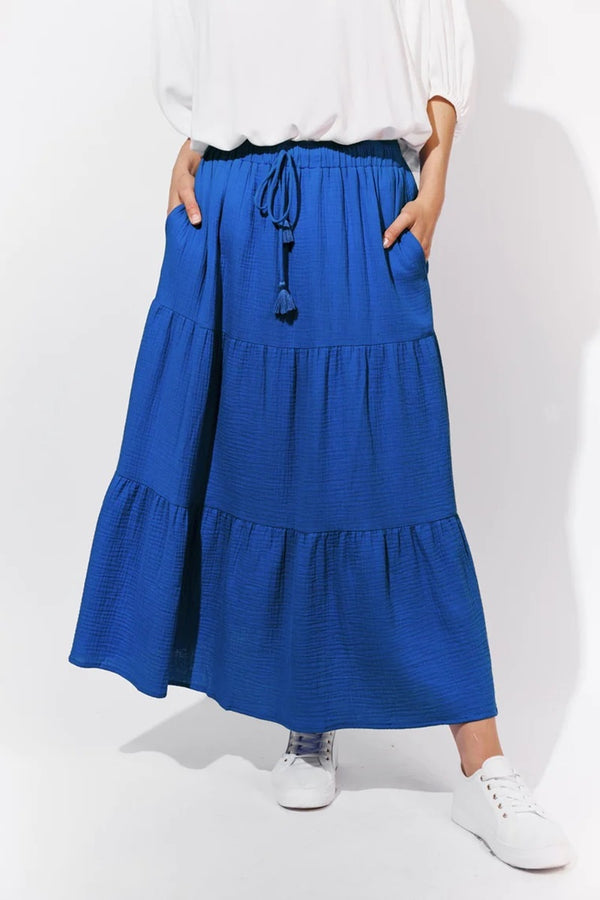 Isle Of Mine - Java Tiered Skirt - Cobalt