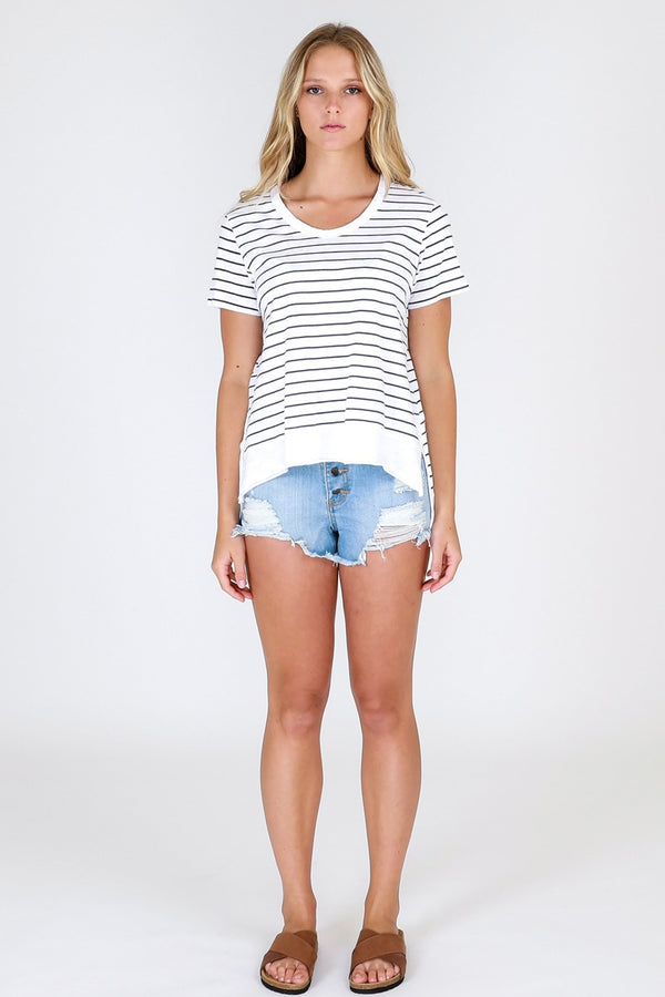 3rd Story - Austin Tee - Navy Stripe | milk + ginger