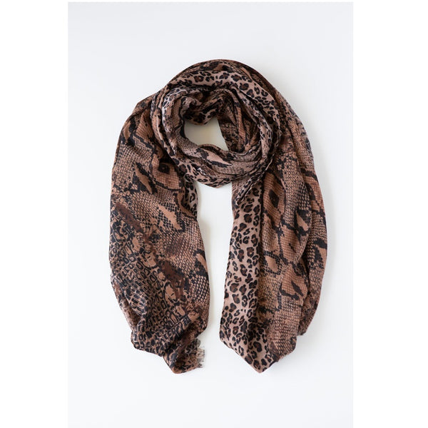 Antler - Snake Print Scarf - Chocolate | milk + ginger