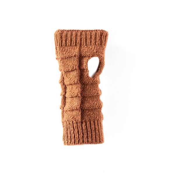 Antler - Knitted Fingerless Gloves - Rust | milk + ginger