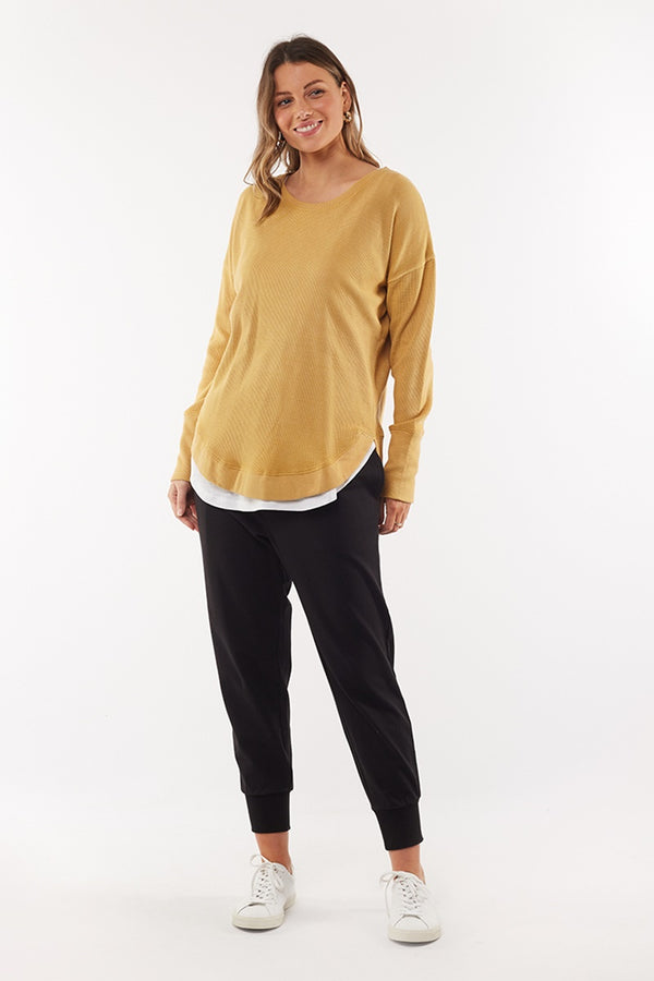 Foxwood - Harlee Long Sleeve Tee - Saffron | milk + ginger