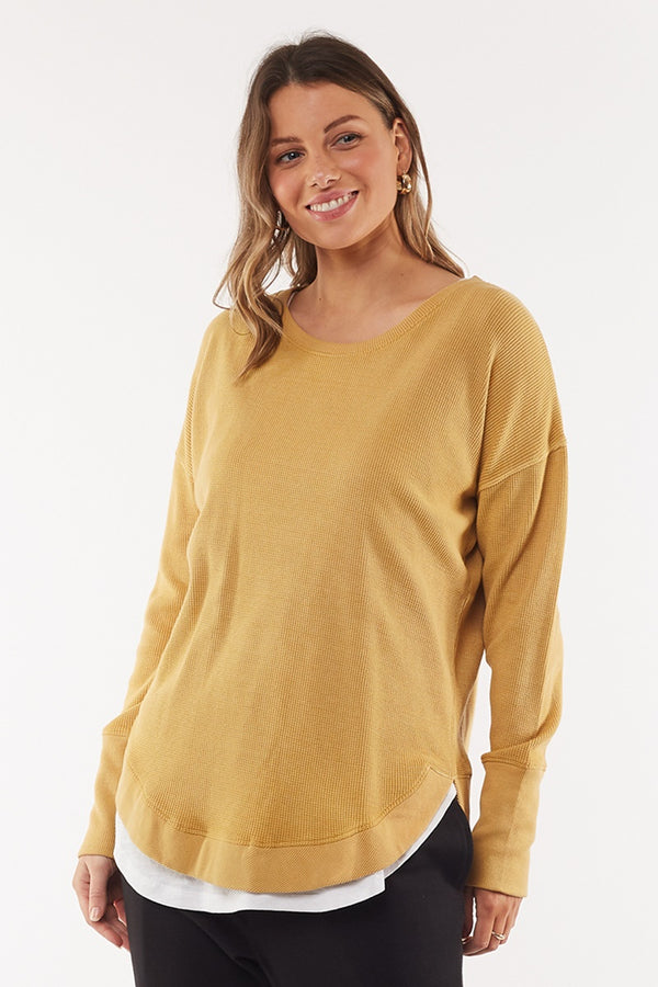 Foxwood - Harlee Long Sleeve Tee - Saffron | milk + ginger