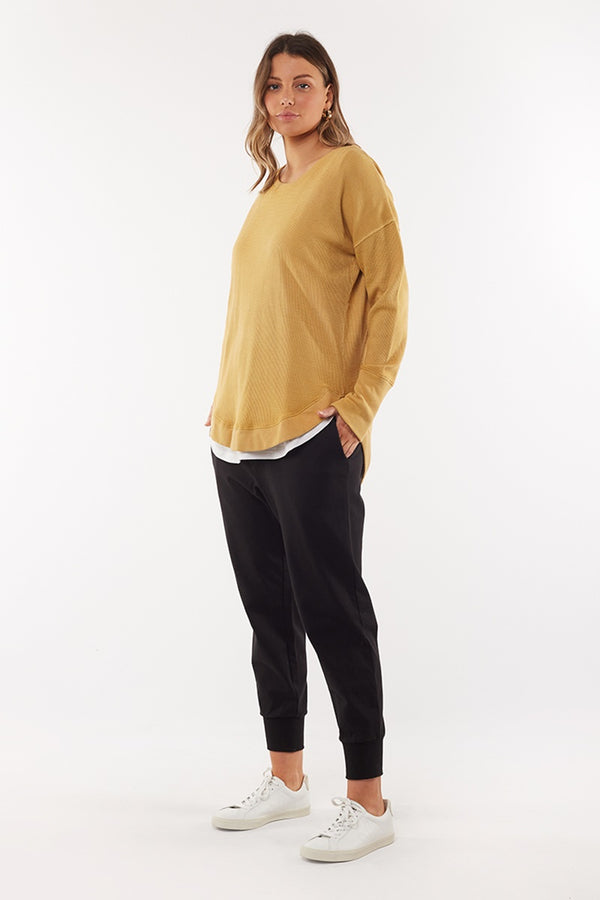 Foxwood - Harlee Long Sleeve Tee - Saffron | milk + ginger