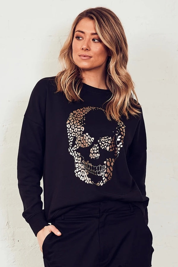 The Others - The Slouchy Sweat - Black with Foil Skull | milk + ginger