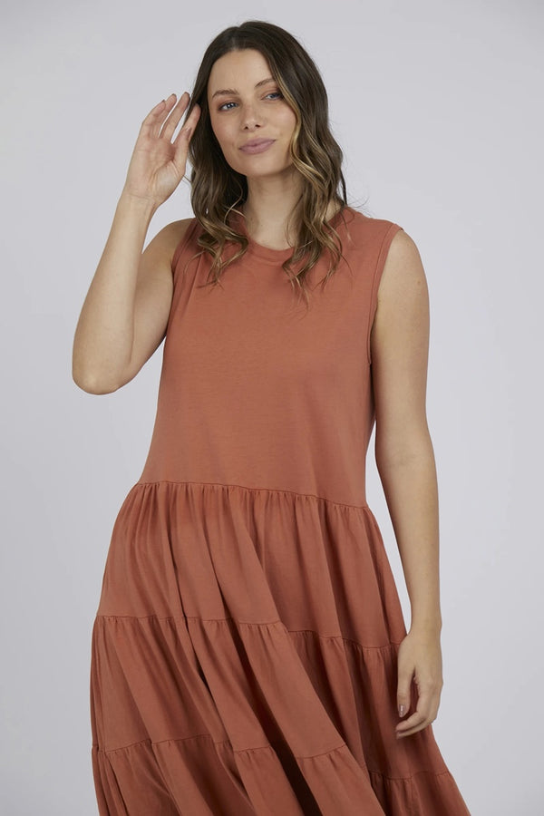 Foxwood - Nebraska Frill Dress - Rust