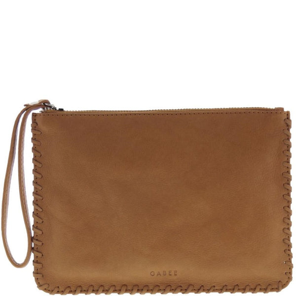 Gabee - Staten Soft Leather Whipstitch Wristlet | milk + ginger
