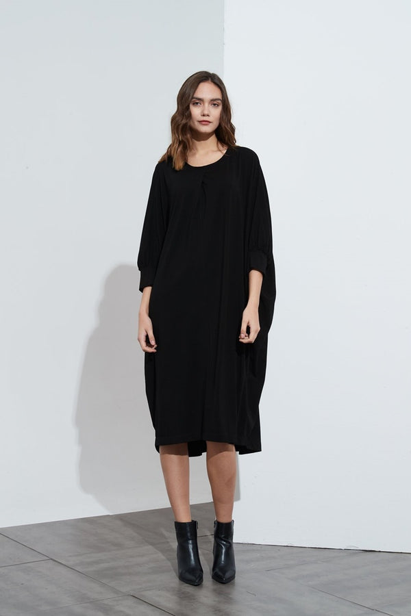 Tirelli - Relaxed Batwing Dress - Black | milk + ginger