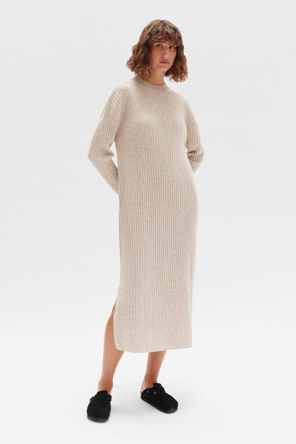 Assembly Label - Wool Cashmere Rib Dress - Oat Marle