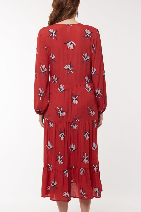 Elm - Native Flora Dress - Rust | milk + ginger