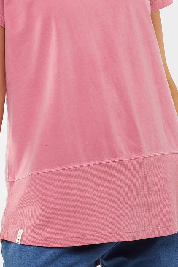 Elm - Fundamental Short Sleeve Rib Tee - Pink