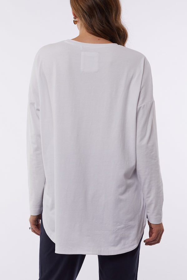 Elm - Society Long Sleeve Tee - White | milk + ginger