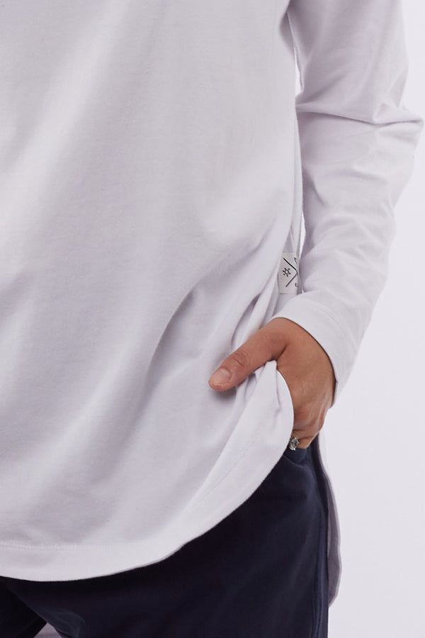 Elm - Society Long Sleeve Tee - White | milk + ginger