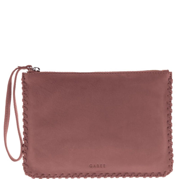 Gabee - Staten Soft Leather Whipstitch Wristlet | milk + ginger