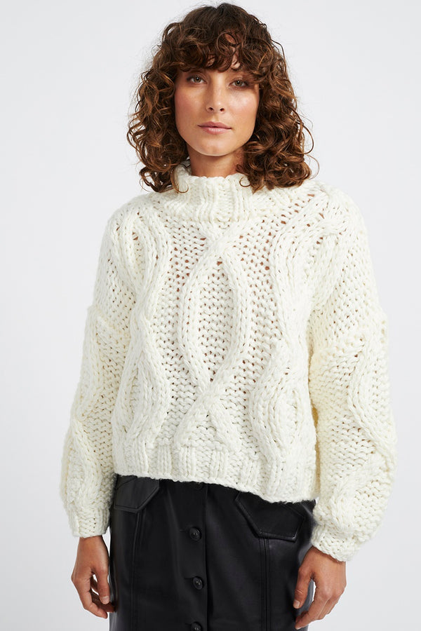 Staple - Anita Cable Knit Jumper - Off White | milk + ginger