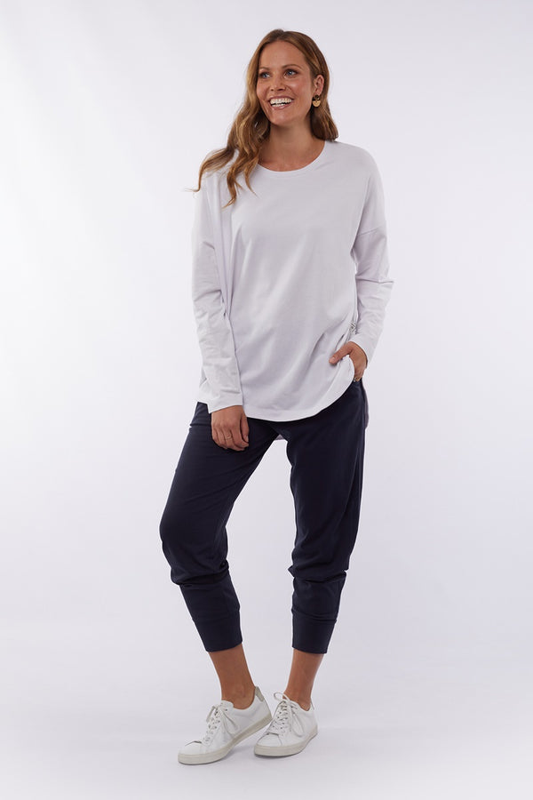 Elm - Society Long Sleeve Tee - White | milk + ginger