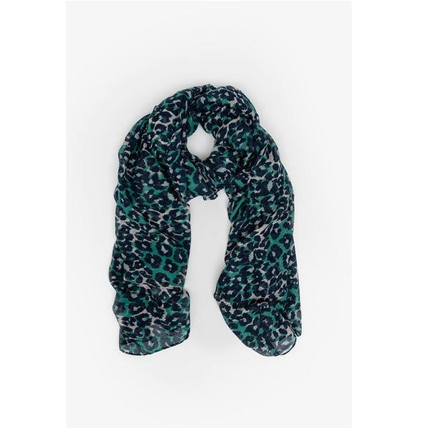 Antler - Leopard Print Scarf - Green & Navy | milk + ginger