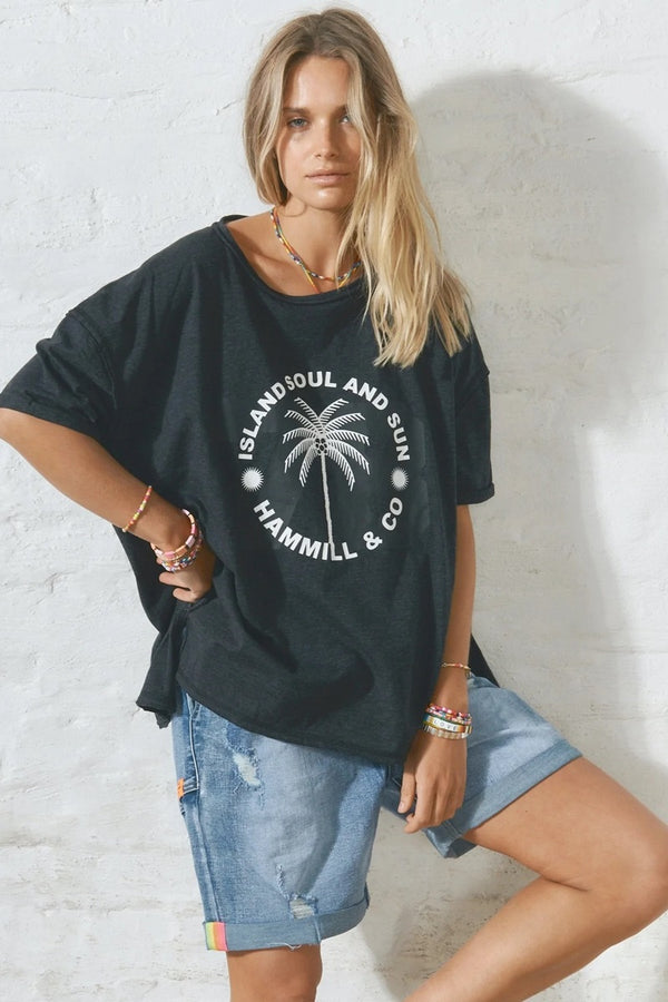 Hammill & Co - Graphic Tee Island Soul - BLACK
