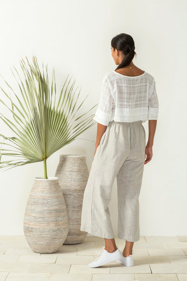Bird & kite - Angelo Pants - Natural Woven Stripe | milk + ginger