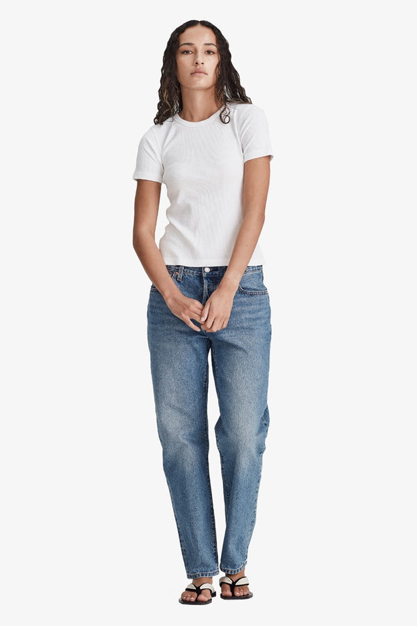 Commoners - Womens Base Ribbed SS Tee - White