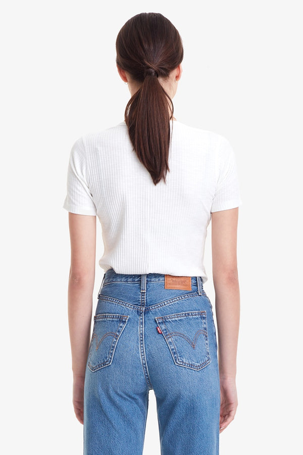 Commoners - Womens Base Ribbed SS Tee - White