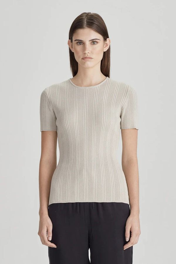 Commoners - Base Rib Knit Tee - Pumice