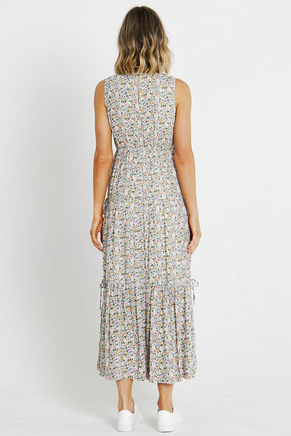 Sass - Celina Midi Dress - White Ditsy