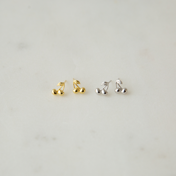 Sophie - Cherry Bomb Studs - Silver